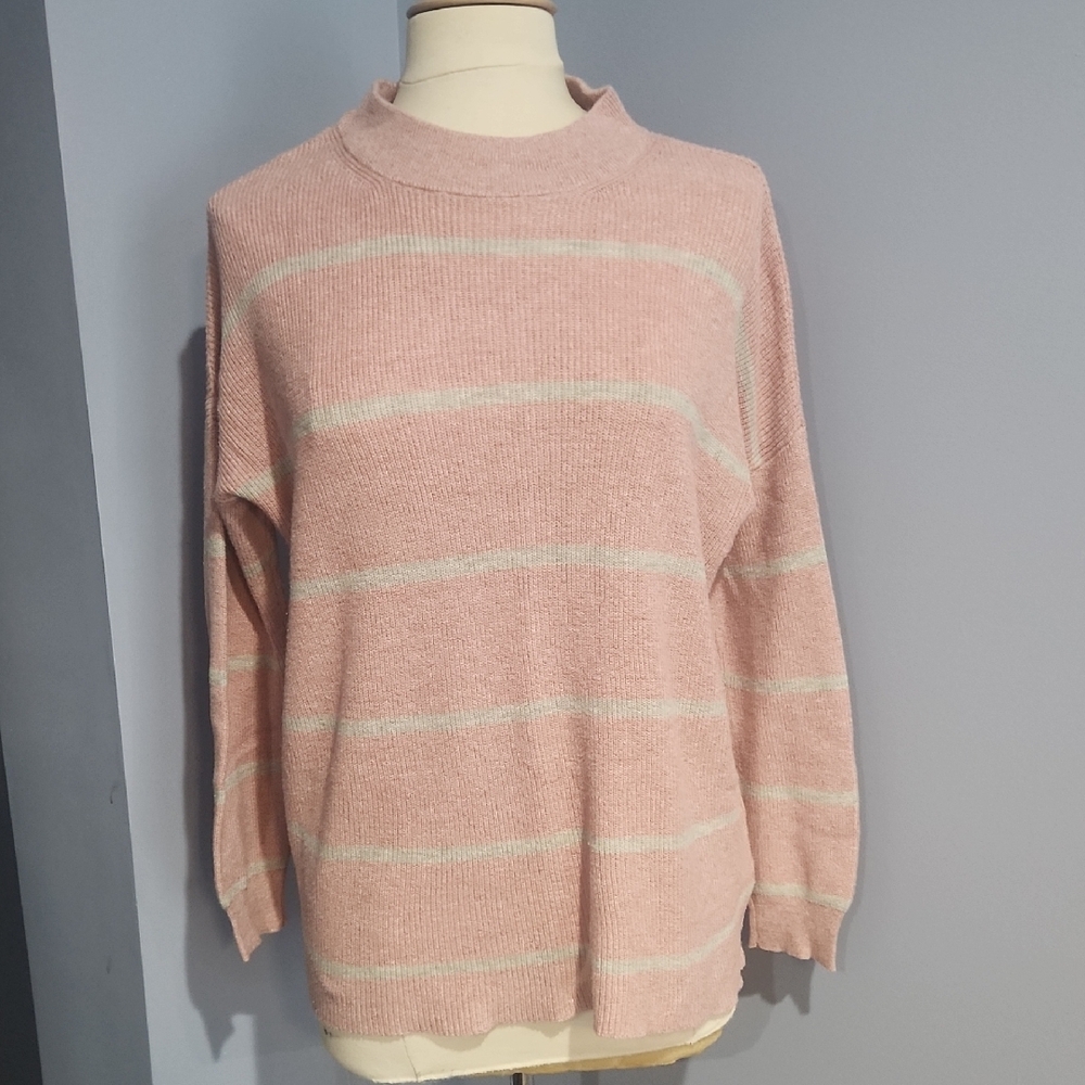 American Eagle pink striped jegging fit sweater size small
